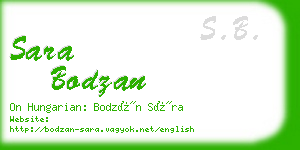 sara bodzan business card